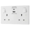 British General 800 Series 13A 2-Gang SP Switched Socket + 3A 2-Outlet Type A & C USB Charger White 1 British General 800 Series 13A 2-Gang SP Switched Socket + 3A 2-Outlet Type A & C USB Charger White -British General Shop 289JR P