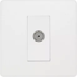 British General Evolve 1-Gang Coaxial TV / FM Socket Pearlescent White With White Inserts 11 British General Evolve 1-Gang Coaxial TV / FM Socket Pearlescent White With White Inserts -British General Shop 290RF A2