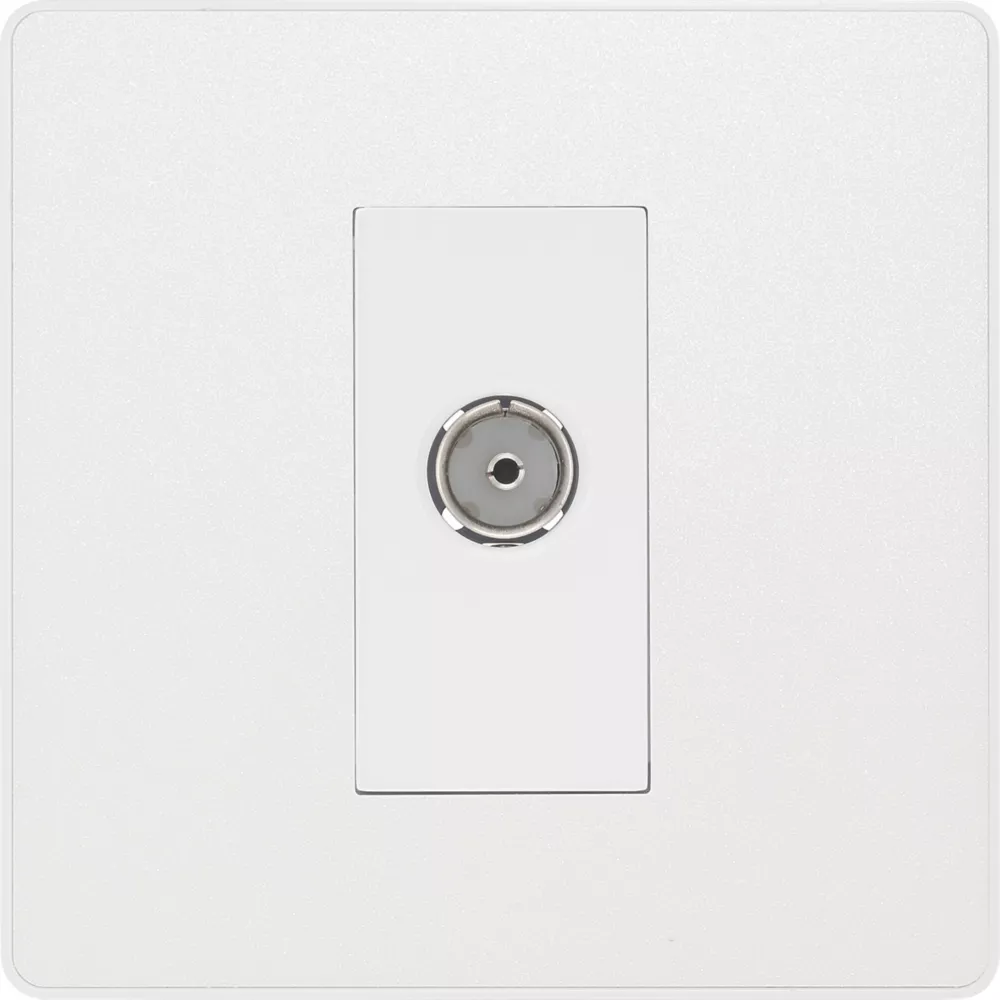 British General Evolve 1-Gang Coaxial TV / FM Socket Pearlescent White With White Inserts 5 British General Evolve 1-Gang Coaxial TV / FM Socket Pearlescent White With White Inserts - Image 3