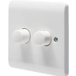 Crabtree Instinct 2-Gang 2-Way LED Dimmer Switch White