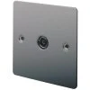 LAP 1-Gang Female Coaxial TV Socket Brushed Stainless Steel -British General Shop 29268 P