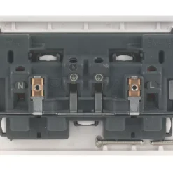 MK Logic Plus 13A 2-Gang DP Switched Plug Socket White -British General Shop 29304 A3