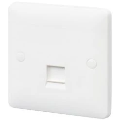 MK Base RJ45 Ethernet Socket White With White Inserts