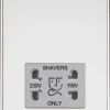 Knightsbridge SF8900PCG 2-Gang Dual Voltage Shaver Socket 115 V / 230V Polished Chrome With Colour-Matched Inserts 1 Knightsbridge SF8900PCG 2-Gang Dual Voltage Shaver Socket 115 V / 230V Polished Chrome With Colour-Matched Inserts -British General Shop 299TX P