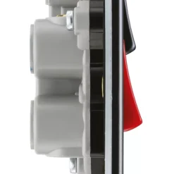 LAP 45A 2-Gang DP Cooker Switch & 13A DP Switched Socket Slate Grey With LED With Black Inserts -British General Shop 301KJ A2