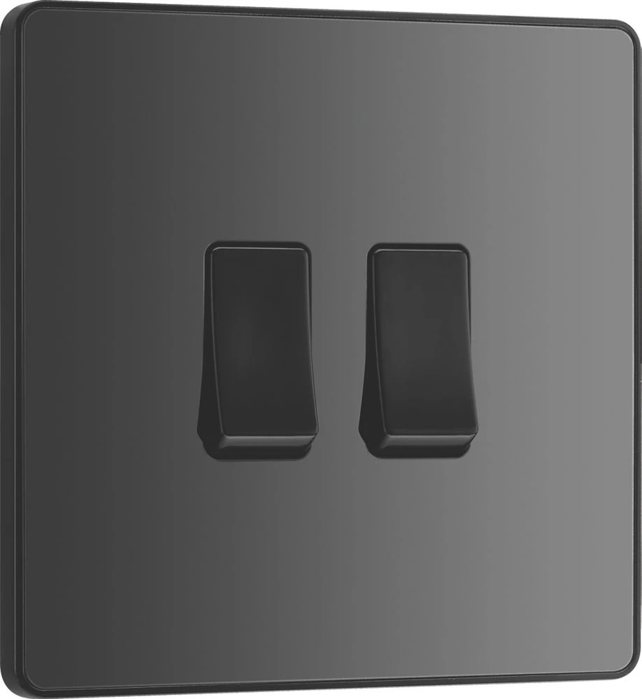 British General Evolve 20 A 16AX 2-Gang 2-Way Light Switch Black With Black Inserts 4 British General Evolve 20 A 16AX 2-Gang 2-Way Light Switch Black With Black Inserts - Image 2