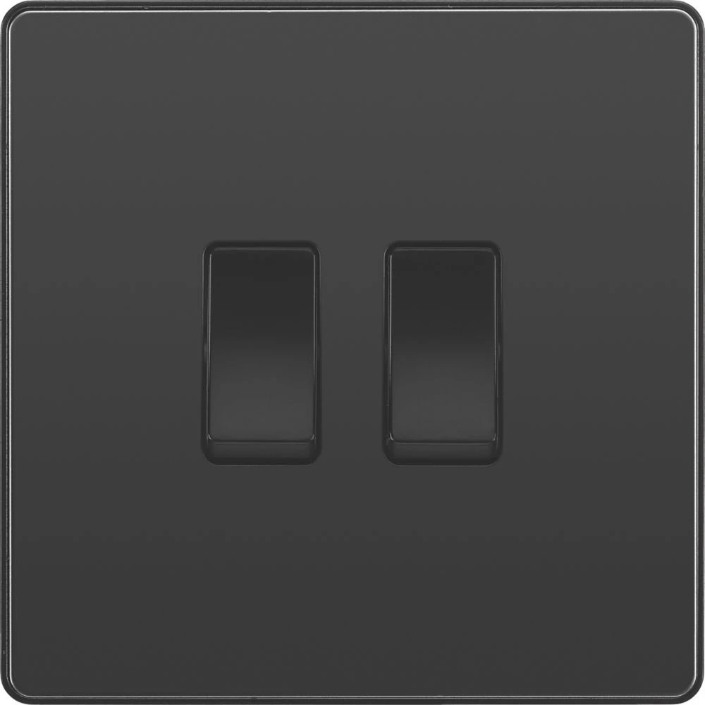 British General Evolve 20 A 16AX 2-Gang 2-Way Light Switch Black With Black Inserts 5 British General Evolve 20 A 16AX 2-Gang 2-Way Light Switch Black With Black Inserts - Image 3
