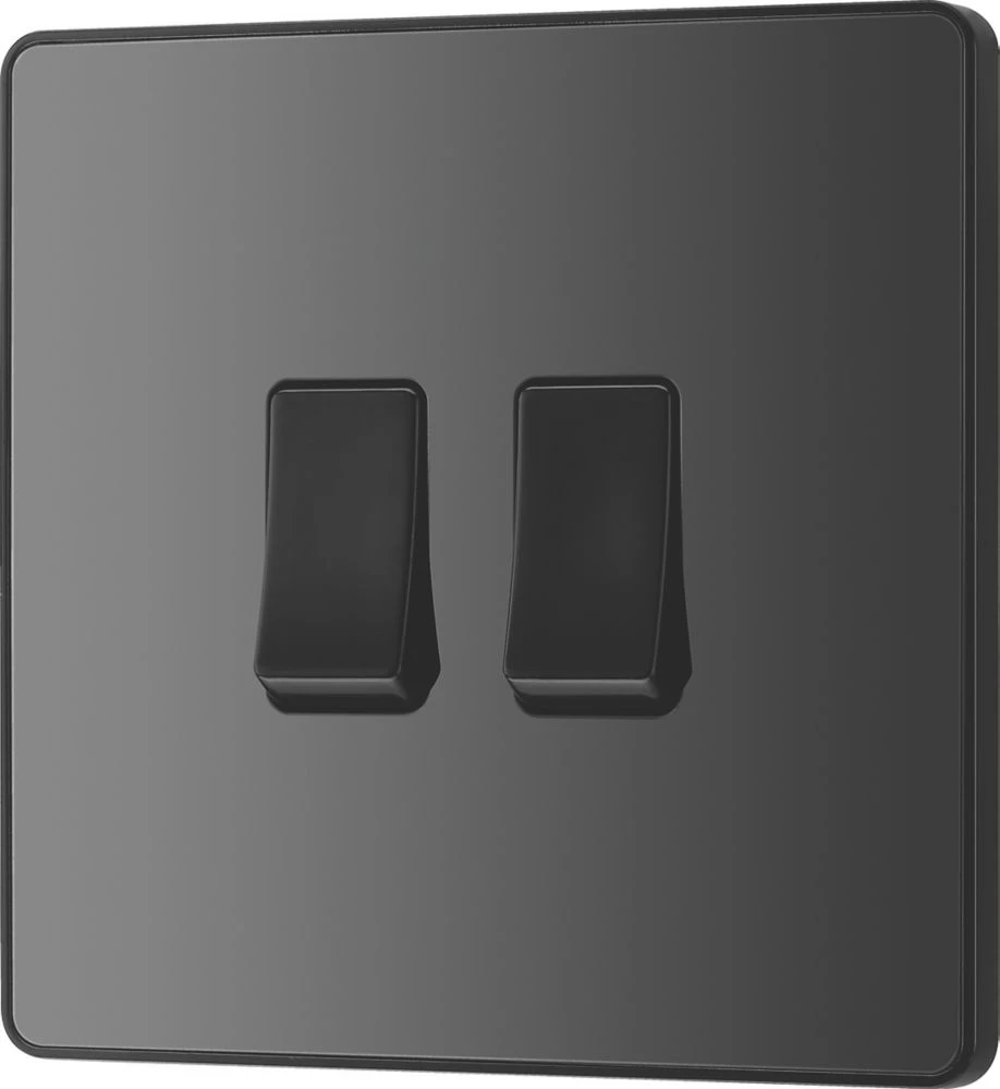 British General Evolve 20 A 16AX 2-Gang 2-Way Light Switch Black With Black Inserts 6 British General Evolve 20 A 16AX 2-Gang 2-Way Light Switch Black With Black Inserts - Image 4