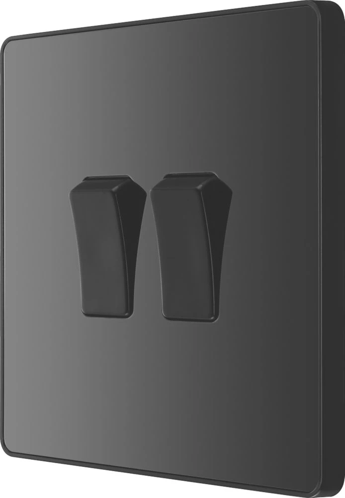 British General Evolve 20 A 16AX 2-Gang 2-Way Light Switch Black With Black Inserts 3 British General Evolve 20 A 16AX 2-Gang 2-Way Light Switch Black With Black Inserts