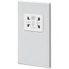 MK Aspect 2-Gang Dual Voltage Shaver Socket 115 / 230V Polished Chrome With White Inserts -British General Shop 303FF P