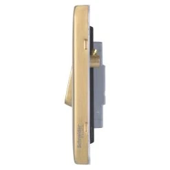 Schneider Electric Lisse Deco 10A 1-Gang 2-Way Retractive Switch Satin Brass With Black Inserts -British General Shop 305FF A2