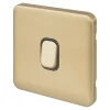 Schneider Electric Lisse Deco 10A 1-Gang 2-Way Retractive Switch Satin Brass With Black Inserts