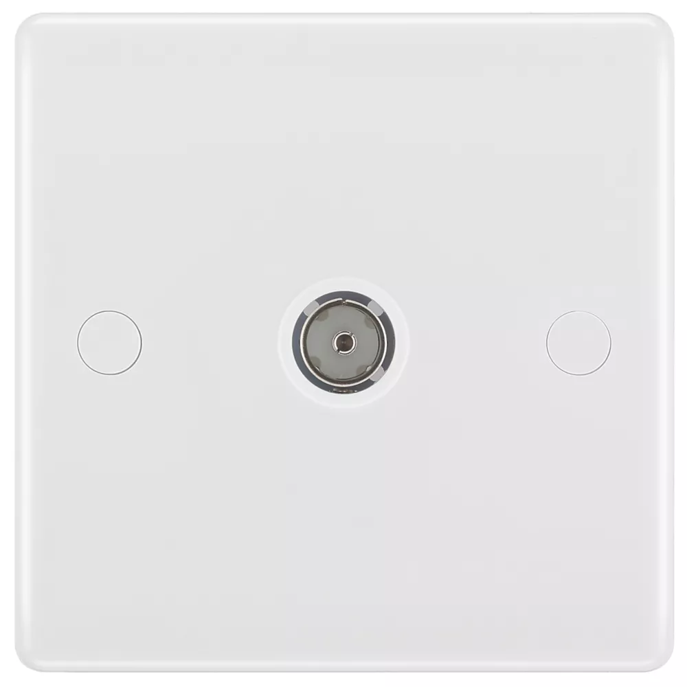 British General 800 Series 1-Gang Isolated Coaxial TV Socket White 4 British General 800 Series 1-Gang Isolated Coaxial TV Socket White - Image 2