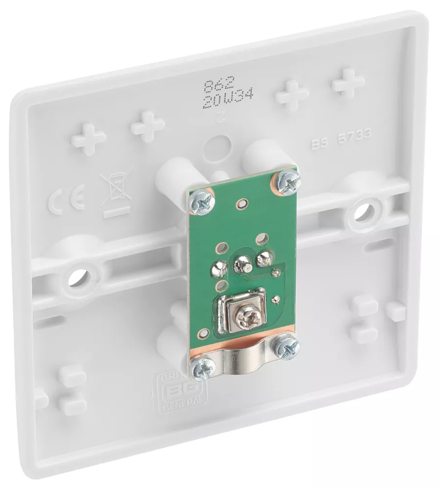 British General 800 Series 1-Gang Isolated Coaxial TV Socket White 5 British General 800 Series 1-Gang Isolated Coaxial TV Socket White - Image 3
