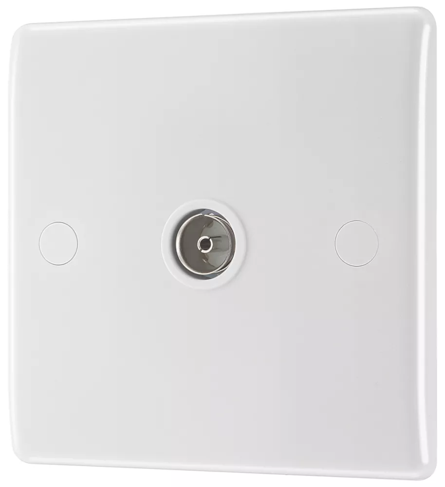 British General 800 Series 1-Gang Isolated Coaxial TV Socket White 3 British General 800 Series 1-Gang Isolated Coaxial TV Socket White