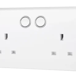 British General 800 Series 13A 2-Gang SP Switched Smart Socket White