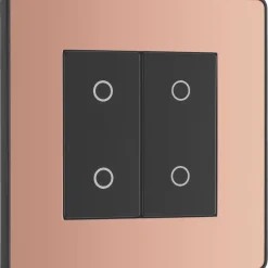 British General Evolve 2-Gang 2-Way LED Double Secondary Touch Trailing Edge Dimmer Switch Copper With Black Inserts -British General Shop 307PY A1