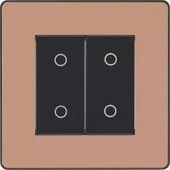 British General Evolve 2-Gang 2-Way LED Double Secondary Touch Trailing Edge Dimmer Switch Copper With Black Inserts -British General Shop 307PY A2