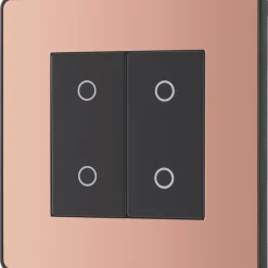 British General Evolve 2-Gang 2-Way LED Double Secondary Touch Trailing Edge Dimmer Switch Copper With Black Inserts -British General Shop 307PY A3
