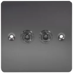 LAP 10AX 2-Gang 2-Way Toggle Switch Black Nickel -British General Shop 30839 A1