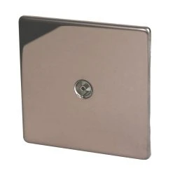 Varilight 1-Gang Coaxial TV Socket Polished Bronze