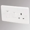 LAP 45A 2-Gang DP Cooker Switch & 13A DP Switched Socket White -British General Shop 30955 P