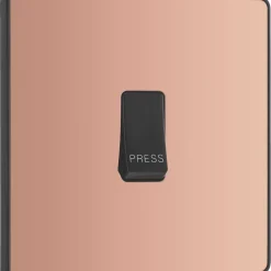 British General Evolve 10A 1-Gang 1-Way Bell Push Switch Copper With Black Inserts 10 British General Evolve 10A 1-Gang 1-Way Bell Push Switch Copper With Black Inserts -British General Shop 311PY A1