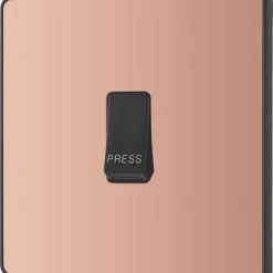 British General Evolve 10A 1-Gang 1-Way Bell Push Switch Copper With Black Inserts 12 British General Evolve 10A 1-Gang 1-Way Bell Push Switch Copper With Black Inserts -British General Shop 311PY A3