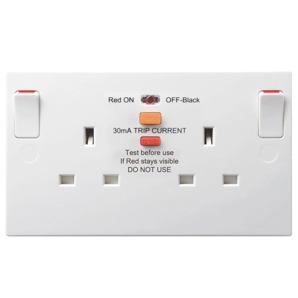 British General 900 Series 13A 2-Gang SP Switched Passive RCD Socket White 4 British General 900 Series 13A 2-Gang SP Switched Passive RCD Socket White - Image 2