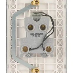 Schneider Electric Lisse Deco 50A 2-Gang DP Cooker Switch Polished Chrome With LED With White Inserts -British General Shop 316FF A3