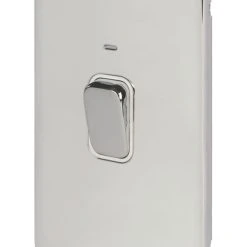 Schneider Electric Lisse Deco 50A 2-Gang DP Cooker Switch Polished Chrome With LED With White Inserts