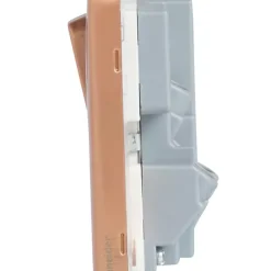 Schneider Electric Lisse Deco 13A 1-Gang SP Switched Socket + 2.1A 2-Outlet Type A USB Charger Copper With White Inserts -British General Shop 317HX A2