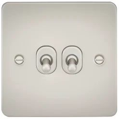 Knightsbridge FP2TOGPL 10AX 2-Gang 2-Way Light Switch Pearl