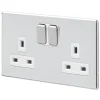 MK Aspect 13A 2-Gang DP Switched Plug Socket Polished Chrome With White Inserts 2 MK Aspect 13A 2-Gang DP Switched Plug Socket Polished Chrome With White Inserts -British General Shop 320FF P
