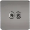 Knightsbridge SF2TOGBN 10AX 2-Gang 2-Way Light Switch Black Nickel