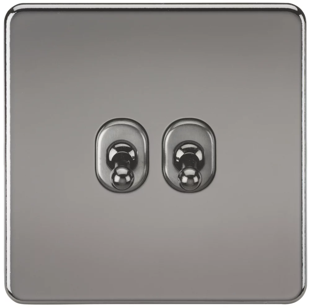 Knightsbridge SF2TOGBN 10AX 2-Gang 2-Way Light Switch Black Nickel 3 Knightsbridge SF2TOGBN 10AX 2-Gang 2-Way Light Switch Black Nickel