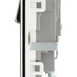 LAP 13A 1-Gang DP Switched Socket Polished Chrome With White Inserts -British General Shop 322KJ A2