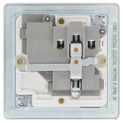 LAP 13A 1-Gang DP Switched Socket Polished Chrome With White Inserts -British General Shop 322KJ A3