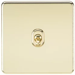 Knightsbridge SF1TOGPB 10AX 1-Gang 2-Way Light Switch Polished Brass