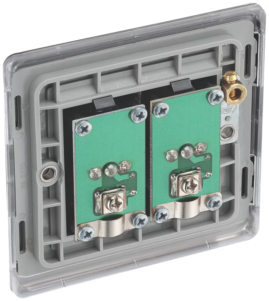 British General Nexus Metal 2-Gang Isolated Coaxial TV Socket Black Nickel 5 British General Nexus Metal 2-Gang Isolated Coaxial TV Socket Black Nickel - Image 3