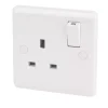 LAP 13A 1-Gang SP Switched Plug Socket White -British General Shop 32767 P