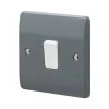 MK Logic Plus 10AX 1-Gang 2-Way Switch Graphite With White Inserts 2 MK Logic Plus 10AX 1-Gang 2-Way Switch Graphite With White Inserts -British General Shop 327FF P