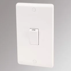 LAP 45A 2-Gang DP Cooker Switch White