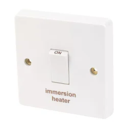 Crabtree Capital 20A 1-Gang DP Immersion Heater Switch White
