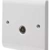 Crabtree Instinct 1-Gang Coaxial TV Socket White