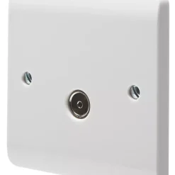 Crabtree Instinct 1-Gang Coaxial TV Socket White