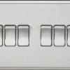 Knightsbridge CL42BC 10AX 6-Gang 2-Way Light Switch Brushed Chrome -British General Shop 335TY P