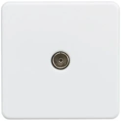 Knightsbridge SF0100MW 1-Gang Coaxial TV Socket Matt White