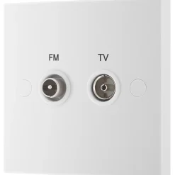 British General 900 Series 1-Gang Coaxial TV / FM Socket White