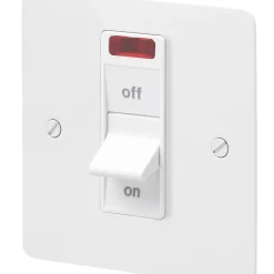 MK Edge 32A 1-Gang DP Control Switch White With Neon With Colour-Matched Inserts